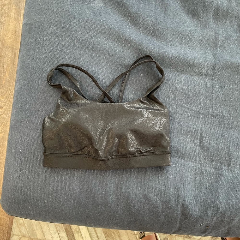 Lulu metallic sports bra